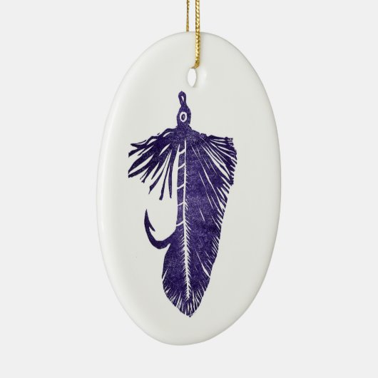 Paarse "Matuka" wimpel kerstversiering Keramisch Ornament (Rechts)