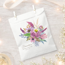 Paarse Mauve Aquarel Bloem Boho Bruiloft Borrel