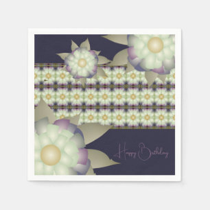 Paarse Mauve Blauwgroen en goud Servet