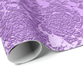 Paarse Mauve Color Floral Print Succulent Pattern Cadeaupapier (Rol Hoek)