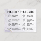 Paarse Mauve Custom Logo Filler Aftercare Card Visitekaartje (Achterkant)