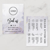 Paarse Mauve Custom Logo Filler Aftercare Card Visitekaartje (Voorkant / Achterkant)