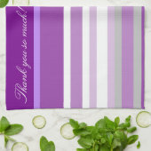 Paarse Mauve en White Theedoek (Gevouwen)