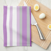 Paarse Mauve en White Theedoek (Quarter Fold)