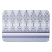 Paarse Mauve en wit met grijs Badmat (Voorkant)