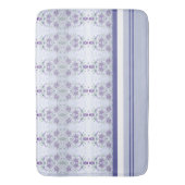 Paarse Mauve en wit met grijs Badmat (Voorkant Verticaal)