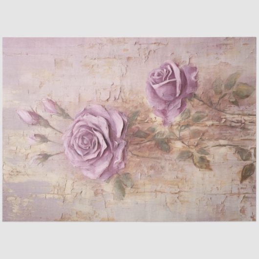 paarse mauve Engelse rozen barok stijl Tissuepapier (Voorkant)