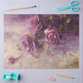  paarse mauve Engelse rozen barok stijl Tissuepapier (Craft)