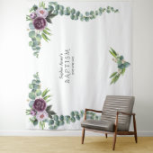 Paarse mauve Flowers Eucalyptus Baptisme Prop. Wandkleed (In situ)