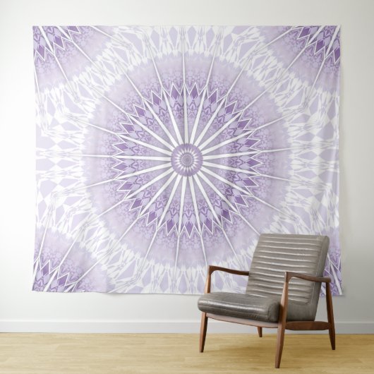 Paarse Mauve Geometric Mandala Wandkleed (In Situ (horizontaal))