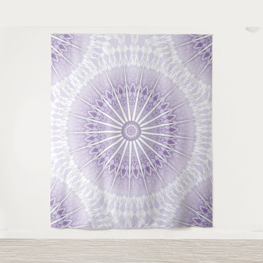 Paarse Mauve Geometric Mandala Wandkleed (Voorkant)