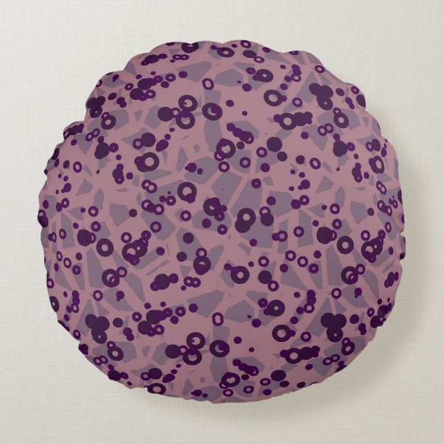 paarse mauve geometrisch rond kussen (Voorkant)