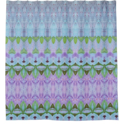 Paarse Mauve Green en Blue Decorative Douchegordijn (Voorkant)