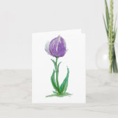 Paarse mauve & groene tulp - gevouwen lege kaart (Voorkant)