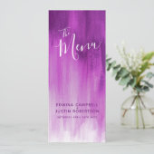 Paarse mauve modern geklasseerd huwelijksmenu menu (Staand voorkant)