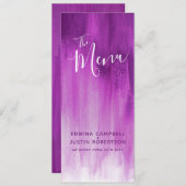 Paarse mauve modern geklasseerd huwelijksmenu menu (Voorkant / Achterkant)
