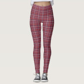 Paarse Mauve Multi Plaid Vrouwen Leggings (Voorkant)