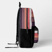 Paarse Mauve Perzik Sinaasappel Koraal Rood Zwart Bedrukte Rugzak (Links)