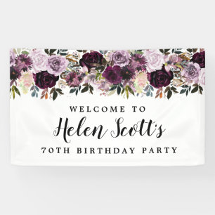 Paarse Mauve Pink 70th Birthday Party Welkom Spandoek