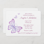 Paarse Mauve Pink Classy Garden Butterfly Kaart (Voorkant / Achterkant)