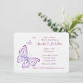 Paarse Mauve Pink Classy Garden Butterfly Kaart (Staand voorkant)