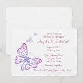 Paarse Mauve Pink Classy Garden Butterfly Kaart (Voorkant / Achterkant)