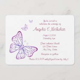 Paarse Mauve Pink Classy Garden Butterfly Kaart