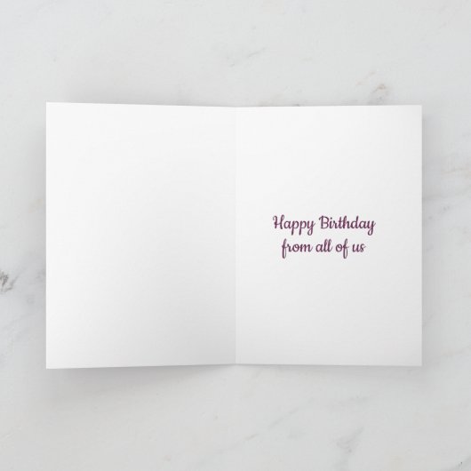 Paarse Mauve Pink Floral 90e verjaardag Kaart (Binnen)