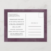 Paarse Mauve Pink Floral Save the Date Briefkaart (Achterkant)
