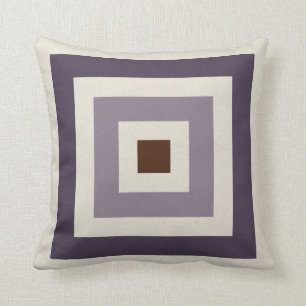 Paarse Mauve Plum geometrische vierkanten Kussen