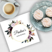 Paarse Mauve Roos Bloemen 100ste Verjaardagsfeest Servet