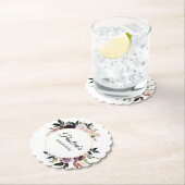 Paarse Mauve Roos Bloemen 60ste Verjaardagsfeest Kartonnen Onderzetters (Insitu)