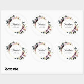 Paarse Mauve Roos Bloemen 70ste Verjaardagsfeest Ronde Sticker (Vel)