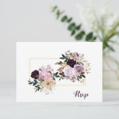Paarse Mauve Roze Gouden Pioenrozen Rozen RSVP (Staand voorkant)