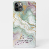 Paarse Mauve Roze Groen Goud Marmeren Kunstpatroon Case-Mate iPhone Case (Achterkant)