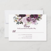 Paarse Mauve Roze Pioenrozen RSVP (Voorkant)