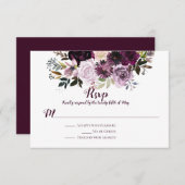 Paarse Mauve Roze Pioenrozen RSVP (Voorkant / Achterkant)