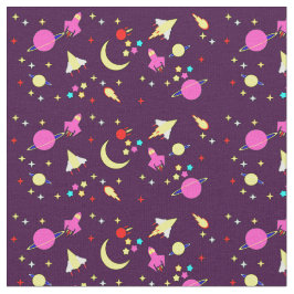 Paarse Mauve Space Rocket Comet Planet Stars Moon Stof