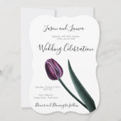 Paarse Mauve Tulp Minimalistisch Elegant Kaart (Voorkant)