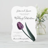 Paarse Mauve Tulp Minimalistisch Elegant Kaart (Staand voorkant)