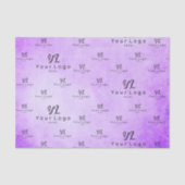 Paarse Mauve Waterverf Logo Business Packaging Ti Tissuepapier (Voorkant)