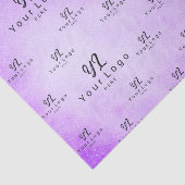 Paarse Mauve Waterverf Logo Business Packaging Ti Tissuepapier (Detail)