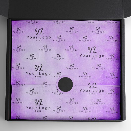 Paarse Mauve Waterverf Logo Business Packaging Ti Tissuepapier