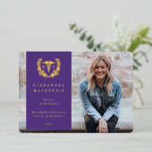 Paarse MD Caduceus Afstuderen Foto aankondiging (Staand Voorkant)