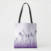 Paarse Meadow en Butterflies Tote Bag (Voorkant)