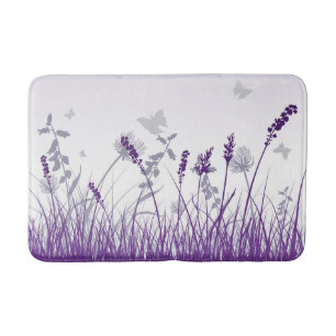 Paarse Meadow en Butterfly Badmat
