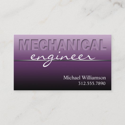 Paarse, mechanische technicus, stijlvolle Visiteka Visitekaartje (Voorkant)