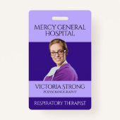 Paarse medische therapist Caduceus Hospital Badge (Voorkant)