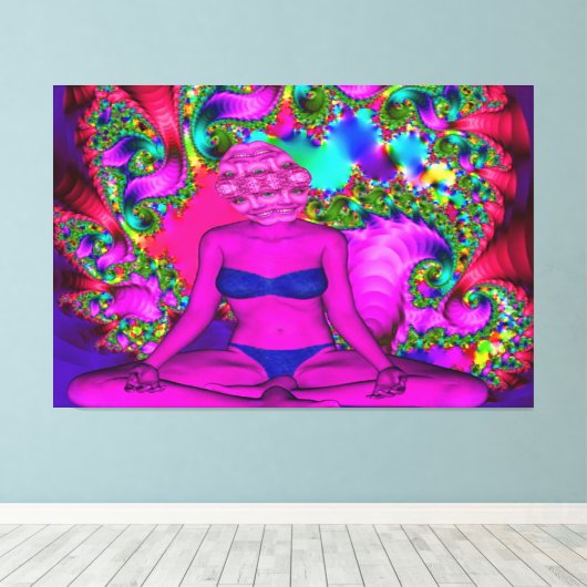 Paarse Meditatie Canvas Afdruk (Insitu (Houten vloer))