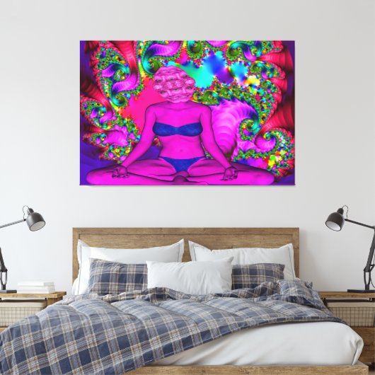 Paarse Meditatie Canvas Afdruk (Insitu (Slaapkamer))